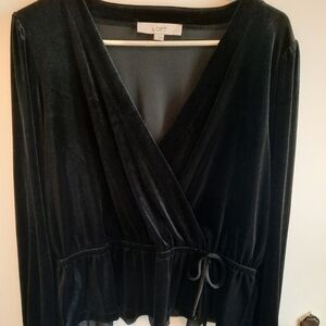 Velvet top, black, size large